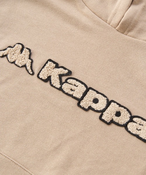 Kappa（カッパ）の「【Kappa/カッパ】キッズスウェットパーカー　フーデイー　プルオーバーパーカー　ダンス　通学（パーカー・キッズ・ベージュ/ブラック・130/140/150/160/170）」の6枚目の写真