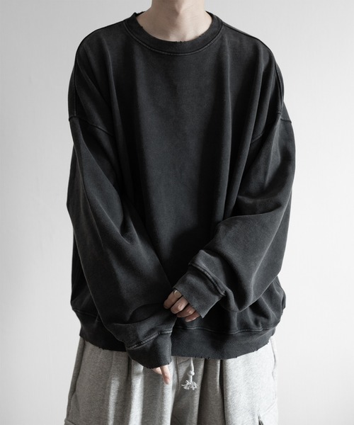 60's ペイント ダメージ スウェット SERACE】Heavy weight vintage design pigment damage sweat