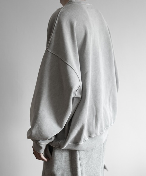 RUUBON（ルーボン）の「【RUUBON】vintage damage pigment sweat / ヴィンテージダメージピグメントスウェット（スウェット・メンズ・ライトグレー/ダークグレー・S/M/L）」の17枚目の写真
