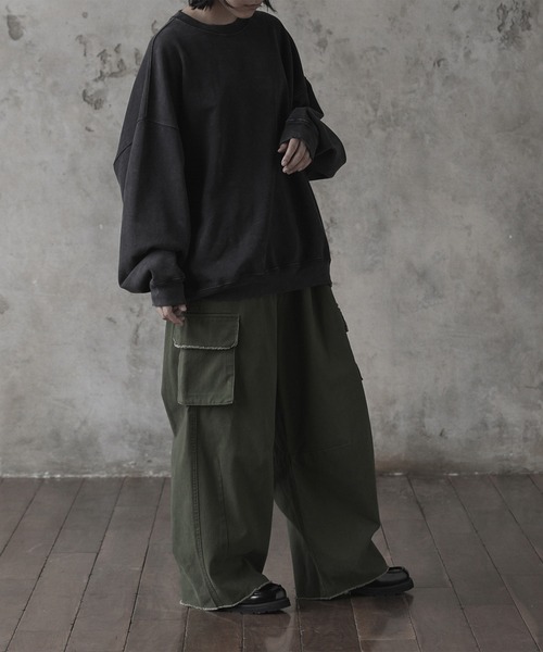 glamb ダメージスウェット RUUBON】vintage damage pigment sweat / ヴィンテージダメージ