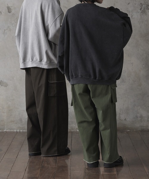 RUUBON】vintage damage pigment sweat / ヴィンテージダメージ