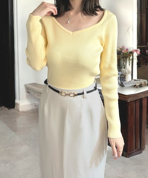 Julia Boutique(ジュリアブティック)の「選べるショート丈・ミディアム丈・ロング丈 ベルト付きタイトスカート(スカート・レディース・ブラック/グレー/ブルー/グレイッシュベージュ/アイボリー・SHORT/MEDIUM/LONG)」の12枚目の写真