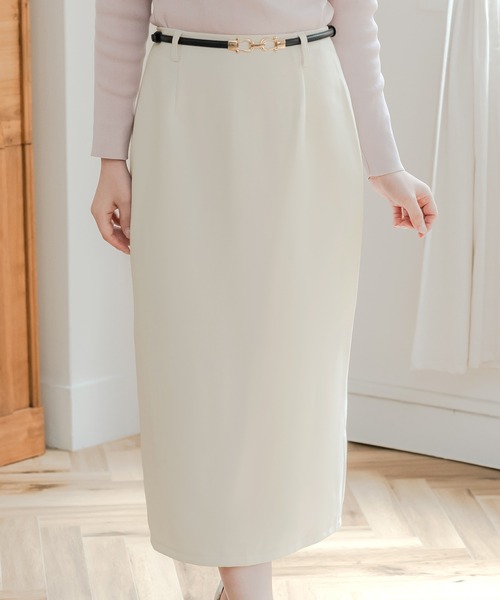 Julia Boutique(ジュリアブティック)の「選べるショート丈・ミディアム丈・ロング丈 ベルト付きタイトスカート(スカート・レディース・ブラック/グレー/ブルー/グレイッシュベージュ/アイボリー・SHORT/MEDIUM/LONG)」の13枚目の写真