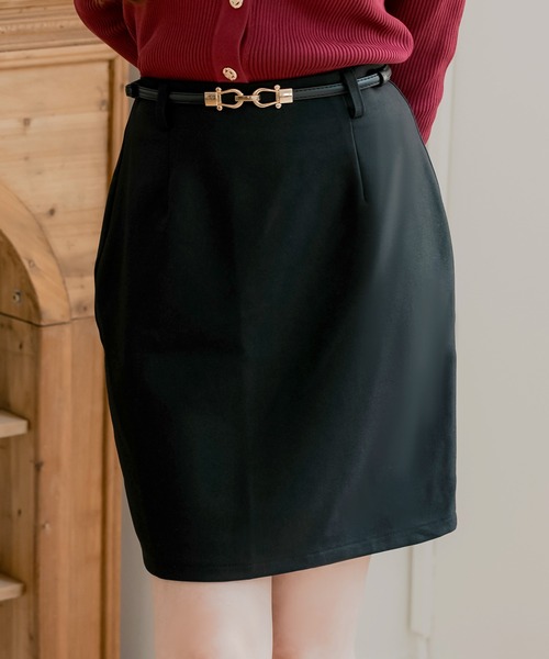 Julia Boutique(ジュリアブティック)の「選べるショート丈・ミディアム丈・ロング丈 ベルト付きタイトスカート(スカート・レディース・ブラック/グレー/ブルー/グレイッシュベージュ/アイボリー・SHORT/MEDIUM/LONG)」の18枚目の写真