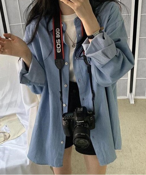 gossip!ロサンゼルス(ゴシップロサンゼルス)の「Y2K ビッグデニムシャツ(シャツ/ブラウス・レディース・ブルー/ネイビー・FREE)」の7枚目の写真