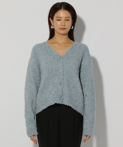 Elura(エルーラ)の「ミックスシャギーカーディガン/146320(カーディガン/ボレロ・レディース・ブルー系その他3/ダークブラウン・FREE)」の2枚目の写真