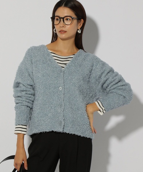 Elura(エルーラ)の「ミックスシャギーカーディガン/146320(カーディガン/ボレロ・レディース・ブルー系その他3/ダークブラウン・FREE)」の8枚目の写真