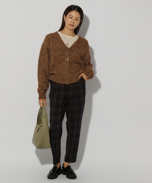 Elura(エルーラ)の「ミックスシャギーカーディガン/146320(カーディガン/ボレロ・レディース・ブルー系その他3/ダークブラウン・FREE)」の4枚目の写真