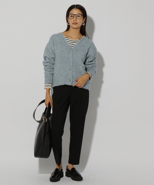 Elura(エルーラ)の「ミックスシャギーカーディガン/146320(カーディガン/ボレロ・レディース・ブルー系その他3/ダークブラウン・FREE)」の6枚目の写真