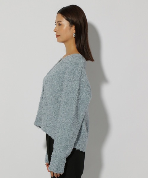 Elura(エルーラ)の「ミックスシャギーカーディガン/146320(カーディガン/ボレロ・レディース・ブルー系その他3/ダークブラウン・FREE)」の5枚目の写真