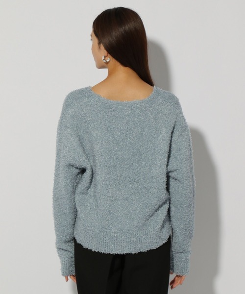 Elura(エルーラ)の「ミックスシャギーカーディガン/146320(カーディガン/ボレロ・レディース・ブルー系その他3/ダークブラウン・FREE)」の9枚目の写真