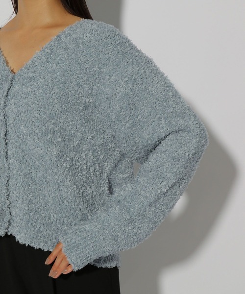 Elura(エルーラ)の「ミックスシャギーカーディガン/146320(カーディガン/ボレロ・レディース・ブルー系その他3/ダークブラウン・FREE)」の11枚目の写真