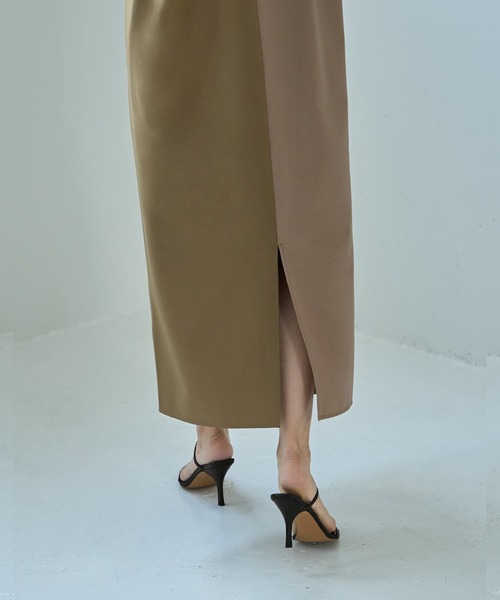 STYLE DELI(スタイルデリ)の「ハーフ微配色キーネックワンピース(ワンピース・レディース・グレー系その他/ベージュ系その他・SMALL/MEDIUM)」の19枚目の写真
