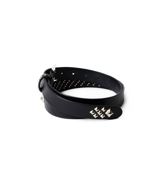 CALEE(キャリー)の「STUDS LEATHER NARROW BELT(ベルト・メンズ・ブラック・MEDIUM/LARGE/SMALL/X-LARGE)」の2枚目の写真