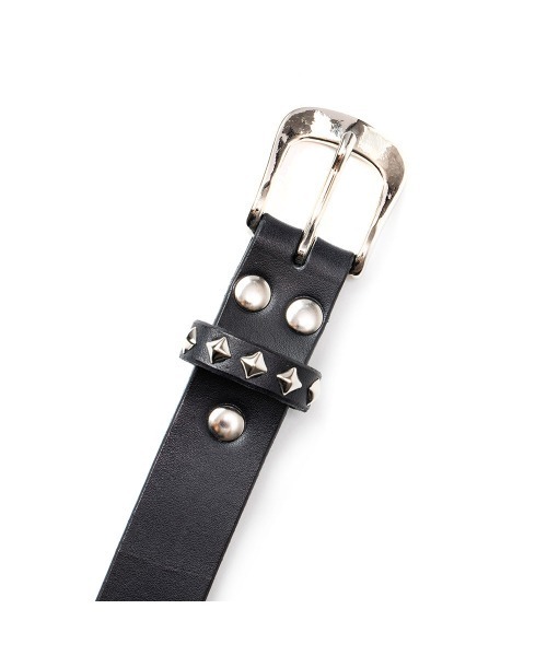 CALEE(キャリー)の「STUDS LEATHER NARROW BELT(ベルト・メンズ・ブラック・MEDIUM/LARGE/SMALL/X-LARGE)」の3枚目の写真