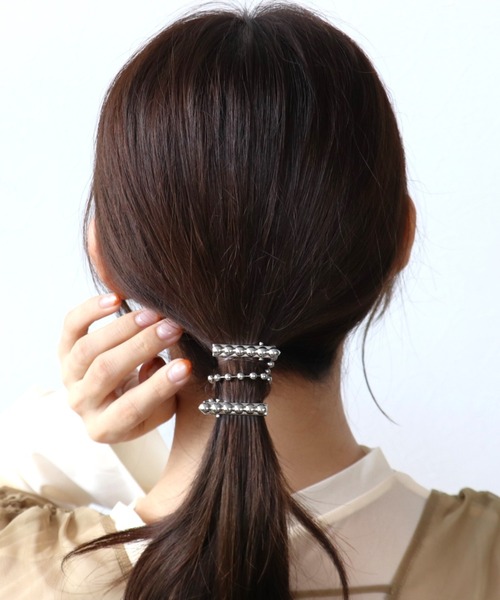 セール】ボールチェーンクリップ（バレッタ/ヘアクリップ）｜Three