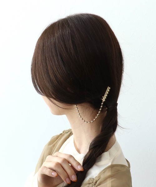 セール】ボールチェーンクリップ（バレッタ/ヘアクリップ）｜Three