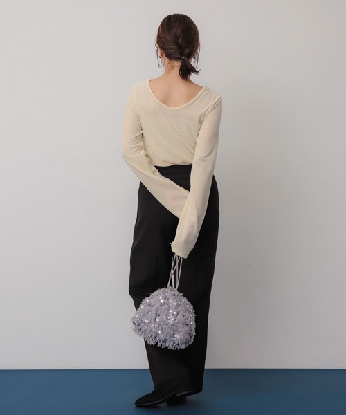 ◇ SENSE OF PLACE by URBAN RESEARCH ベロア調 長袖 カットソー