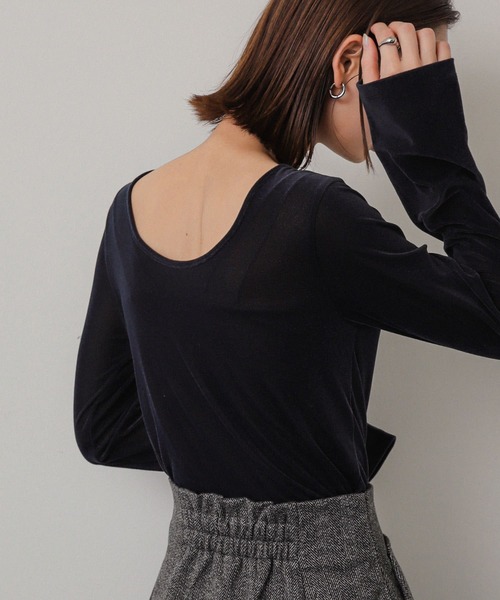 SENSE OF PLACE by URBAN RESEARCH(センスオブプレイスバイアーバンリサーチ)の「シアーベロアTシャツ(Tシャツ/カットソー・レディース・ネイビー/ミント/アイボリー・ONE)」の17枚目の写真