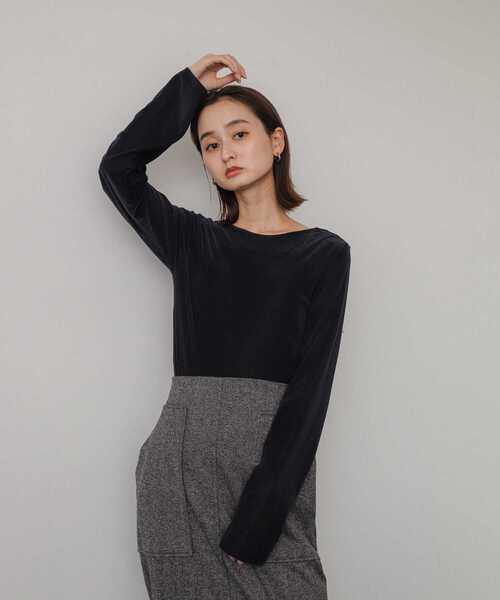 SENSE OF PLACE by URBAN RESEARCH(センスオブプレイスバイアーバンリサーチ)の「シアーベロアTシャツ(Tシャツ/カットソー・レディース・ネイビー/ミント/アイボリー・ONE)」の19枚目の写真