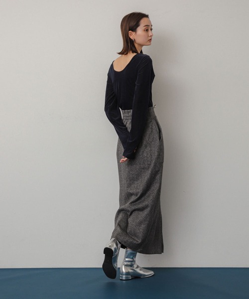 SENSE OF PLACE by URBAN RESEARCH(センスオブプレイスバイアーバンリサーチ)の「シアーベロアTシャツ(Tシャツ/カットソー・レディース・ネイビー/ミント/アイボリー・ONE)」の22枚目の写真