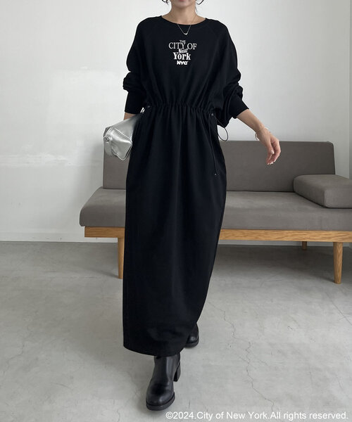 GOOD ROCK SPEED（グッドロックスピード）の「〈GOOD ROCK SPEED〉NYCドロストワンピース（ワンピース・レディース・ブラック/グレー・FREE）」の8枚目の写真
