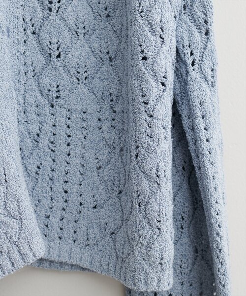 natural couture(ナチュラルクチュール)の「【WEB限定】透かし編み衿付きニットカーデ(カーディガン/ボレロ・レディース・アイボリー/サックスブルー/ブラック・FREE)」の20枚目の写真