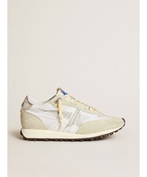GOLDEN GOOSE | Marathon レディース ナイロンアッパー（ホワイト）＆シルバースター(スニーカー)