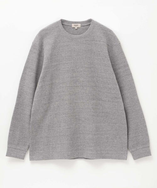 Mac-House（マックハウス）の「GOODCREW ワッフルクルーロングスリーブＴ（Tシャツ/カットソー・メンズ・ブラック/グレー/ネイビー・L/XL/M）」の4枚目の写真