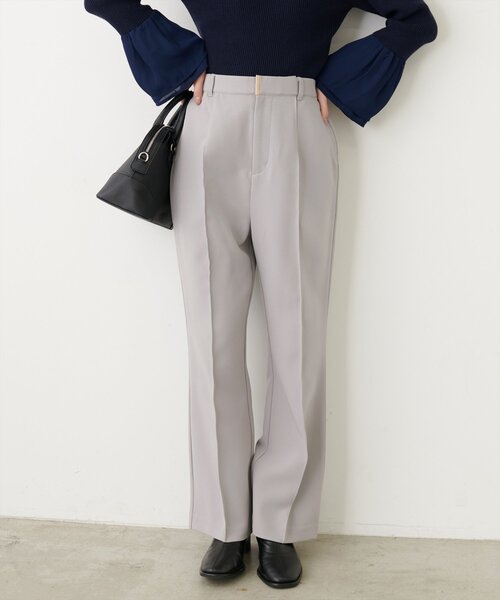 natural couture(ナチュラルクチュール)の「osonoハイウエスト美フレアパンツ(その他パンツ・レディース・ライトグレー/ネイビー/チャコールグレー・SMALL/MEDIUM/LARGE)」の8枚目の写真