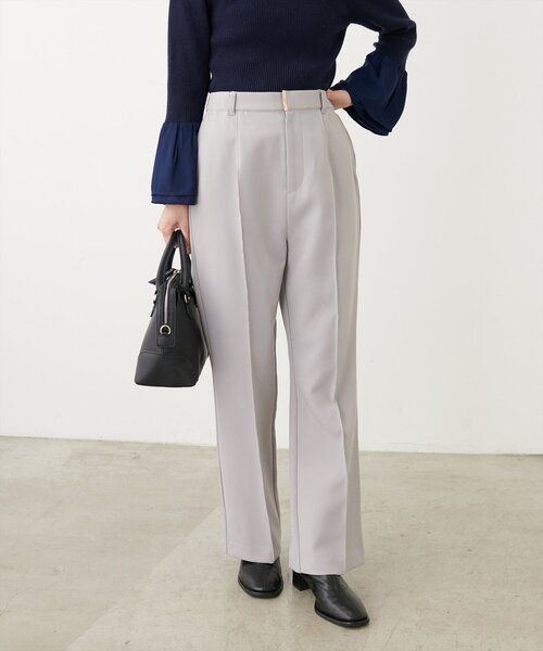 natural couture(ナチュラルクチュール)の「osonoハイウエスト美フレアパンツ(その他パンツ・レディース・ライトグレー/ネイビー/チャコールグレー・SMALL/MEDIUM/LARGE)」の10枚目の写真