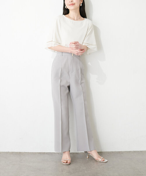 natural couture(ナチュラルクチュール)の「osonoハイウエスト美フレアパンツ(その他パンツ・レディース・ライトグレー/ネイビー/チャコールグレー・SMALL/MEDIUM/LARGE)」の16枚目の写真