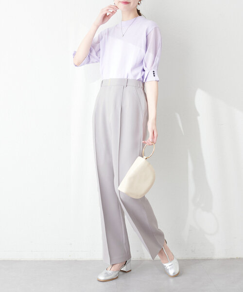 natural couture(ナチュラルクチュール)の「osonoハイウエスト美フレアパンツ(その他パンツ・レディース・ライトグレー/ネイビー/チャコールグレー・SMALL/MEDIUM/LARGE)」の20枚目の写真