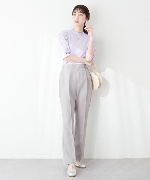 natural couture(ナチュラルクチュール)の「osonoハイウエスト美フレアパンツ(その他パンツ・レディース・ライトグレー/ネイビー/チャコールグレー・SMALL/MEDIUM/LARGE)」の21枚目の写真