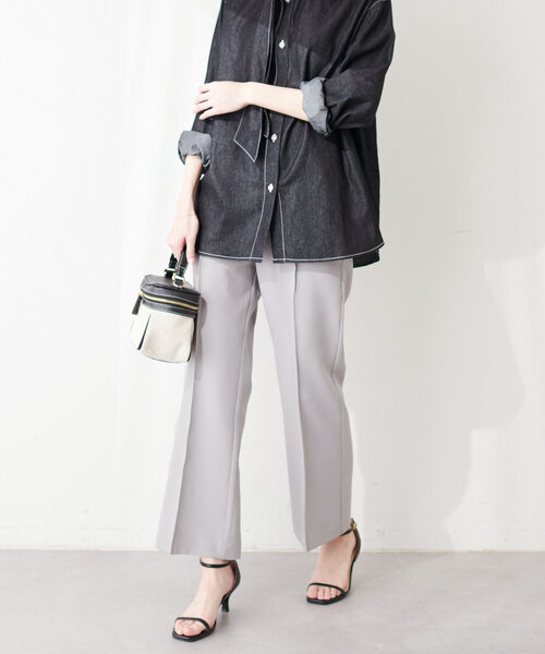 natural couture(ナチュラルクチュール)の「osonoハイウエスト美フレアパンツ(その他パンツ・レディース・ライトグレー/ネイビー/チャコールグレー・SMALL/MEDIUM/LARGE)」の22枚目の写真