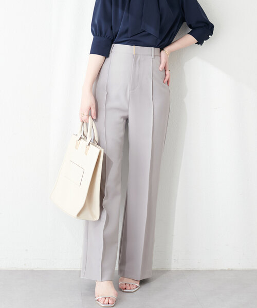 natural couture(ナチュラルクチュール)の「osonoハイウエスト美フレアパンツ(その他パンツ・レディース・ライトグレー/ネイビー/チャコールグレー・SMALL/MEDIUM/LARGE)」の5枚目の写真