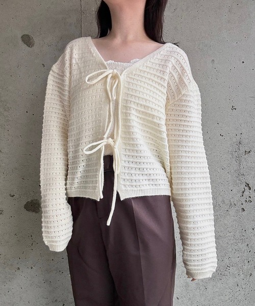 merrylatte（メリーラテ）の「リボンニットカーディガン（ニット/セーター・レディース・ホワイト・FREE）」の11枚目の写真