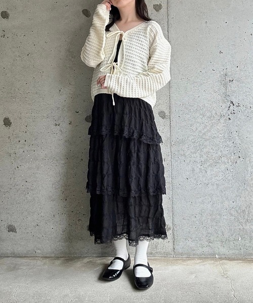 merrylatte（メリーラテ）の「リボンニットカーディガン（ニット/セーター・レディース・ホワイト・FREE）」の12枚目の写真