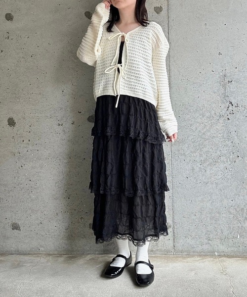 merrylatte（メリーラテ）の「リボンニットカーディガン（ニット/セーター・レディース・ホワイト・FREE）」の13枚目の写真