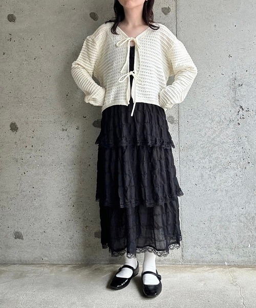 merrylatte（メリーラテ）の「リボンニットカーディガン（ニット/セーター・レディース・ホワイト・FREE）」の14枚目の写真