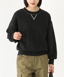 n'OrLABEL（ノアールレーベル）の「『配色ステッチ裏起毛スウェット』（スウェット）」