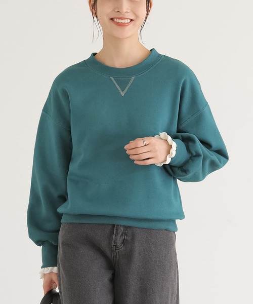 n'OrLABEL(ノアールレーベル)の「『配色ステッチ裏起毛スウェット』(スウェット・レディース・ブラウン/杢グレー/アイボリー/ブラック/ブルーグリーン・1/2)」の20枚目の写真