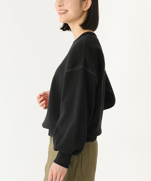 n'OrLABEL(ノアールレーベル)の「『配色ステッチ裏起毛スウェット』(スウェット・レディース・ブラウン/杢グレー/アイボリー/ブラック/ブルーグリーン・1/2)」の13枚目の写真