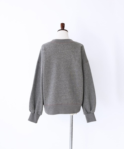 n'OrLABEL(ノアールレーベル)の「『配色ステッチ裏起毛スウェット』(スウェット・レディース・ブラウン/杢グレー/アイボリー/ブラック/ブルーグリーン・1/2)」の17枚目の写真