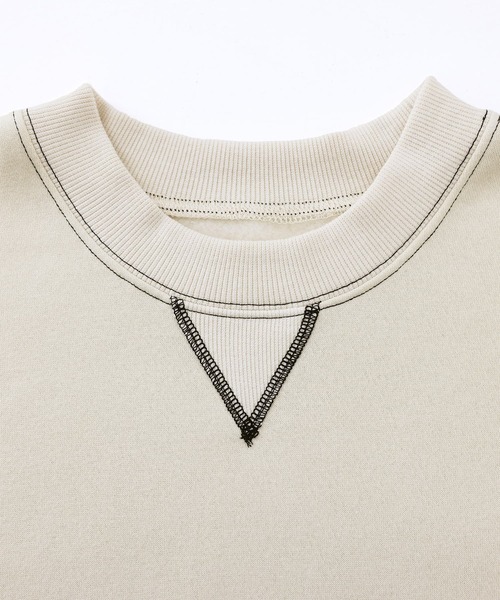 n'OrLABEL(ノアールレーベル)の「『配色ステッチ裏起毛スウェット』(スウェット・レディース・ブラウン/杢グレー/アイボリー/ブラック/ブルーグリーン・1/2)」の8枚目の写真