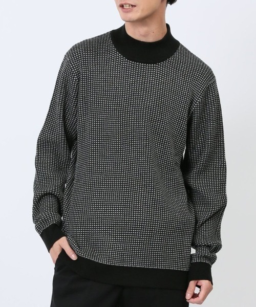 【セール】m.f.エディトリアル メンズ マシンウォッシャブル ふわもち ワッフルジャガード モックネックニット（ニット/セーター）｜m.f.editorial（エムエフエディトリアル） 5,313円