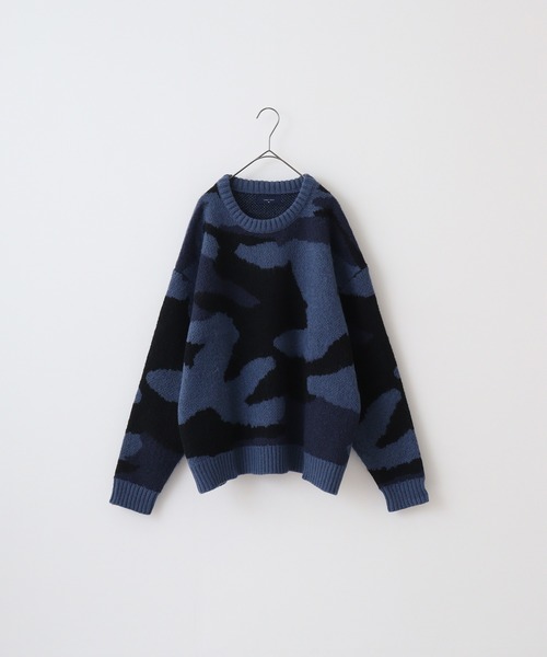 Callaway 迷彩柄　セーター　タグ付き セール】WS select 起毛 迷彩柄オーバーサイズクルーニット