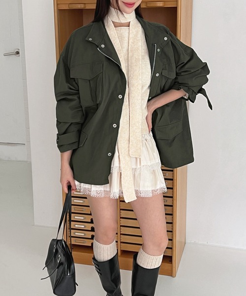 by muni:r（バイ ムニール）の「デイリーマウンテンパーカー/2024 AW COLLECTION（マウンテンパーカー・レディース・クリーム/チャコール・FREE）」の4枚目の写真