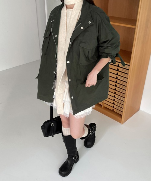 by muni:r（バイ ムニール）の「デイリーマウンテンパーカー/2024 AW COLLECTION（マウンテンパーカー・レディース・クリーム/チャコール・FREE）」の5枚目の写真