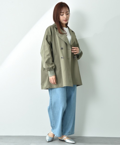 INTERPLANET(インタープラネット)の「エステルリブヨークトレンチコート(トレンチコート・レディース・アイボリー/カーキ/チャコールグレー・FREE)」の5枚目の写真